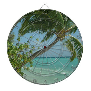 Tropical Beach Sand Sun Water Ocean Waves Surf Art Dart Board