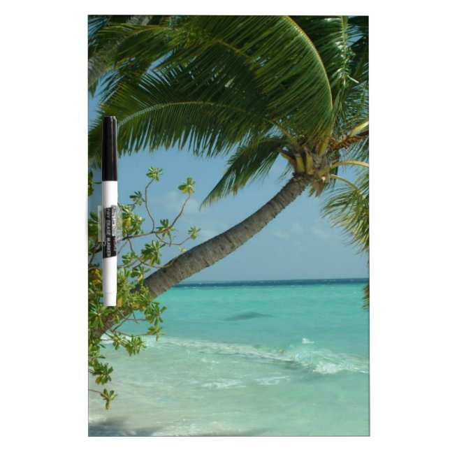 Tropical Beach Sand Sun Water Ocean Waves Surf Art Dry-Erase Board (Front)