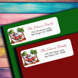 Tropical Beach & Santa Return Address Label<br><div class="desc">A funny summer design!</div>