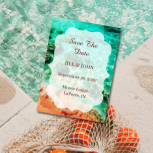 Tropical Beach Save the Date Announcement