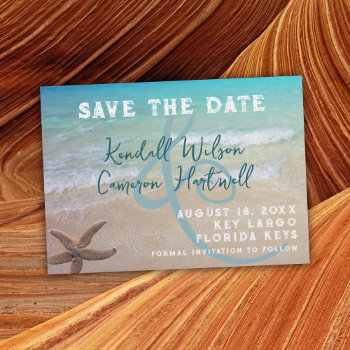 Tropical Beach Save The Date Invitation by sandpiperWedding at Zazzle