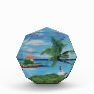 Tropical Beach Scene Art Print Acrylic Award