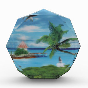 Tropical Beach Scene Art Print Award