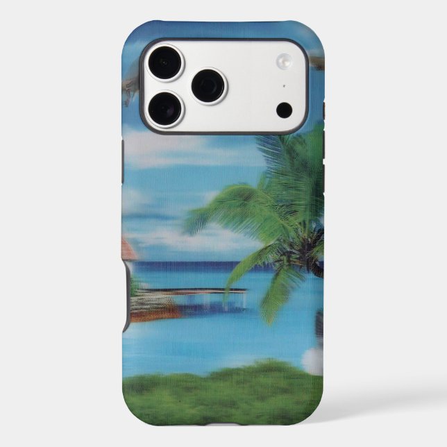 Tropical Beach Scene Art Print Case-Mate iPhone Case (Back)