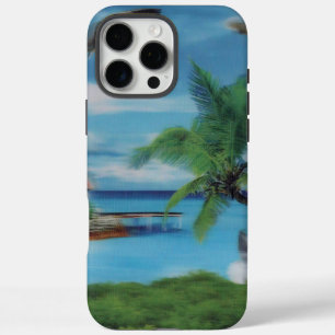 Tropical Beach Scene Art Print iPhone 16 Case