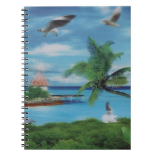 Tropical Beach Scene Art Print Notebook