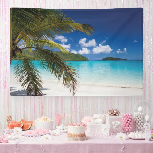 Tropical Beach Scene Banner