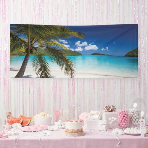 Tropical Beach Scene Banner