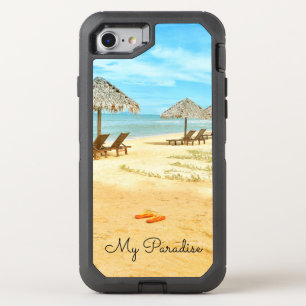 Tropical Beach Scene Blue water OtterBox Defender iPhone SE/8/7 Case