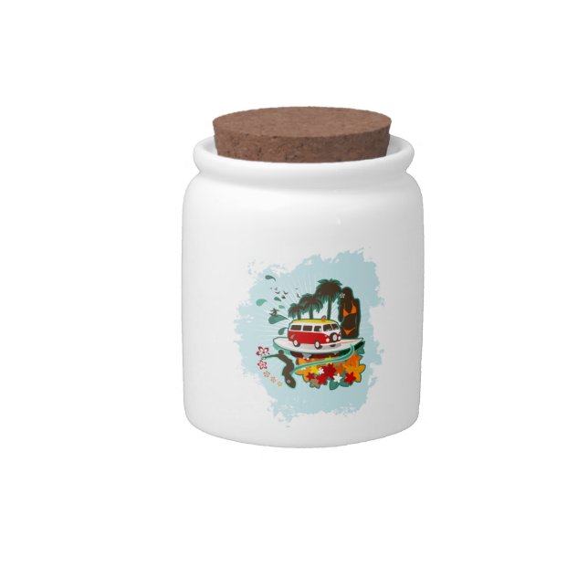 Tropical Beach Scene Candy Jar (Front)