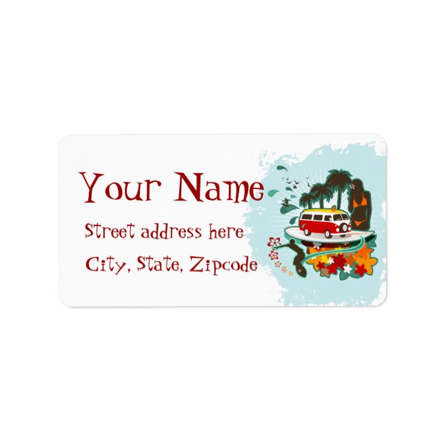 Tropical Beach Scene Label (Front)