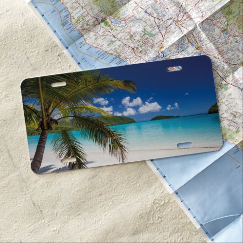 Tropical Beach Scene License Plate
