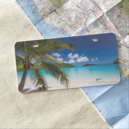 Tropical Beach Scene License Plate