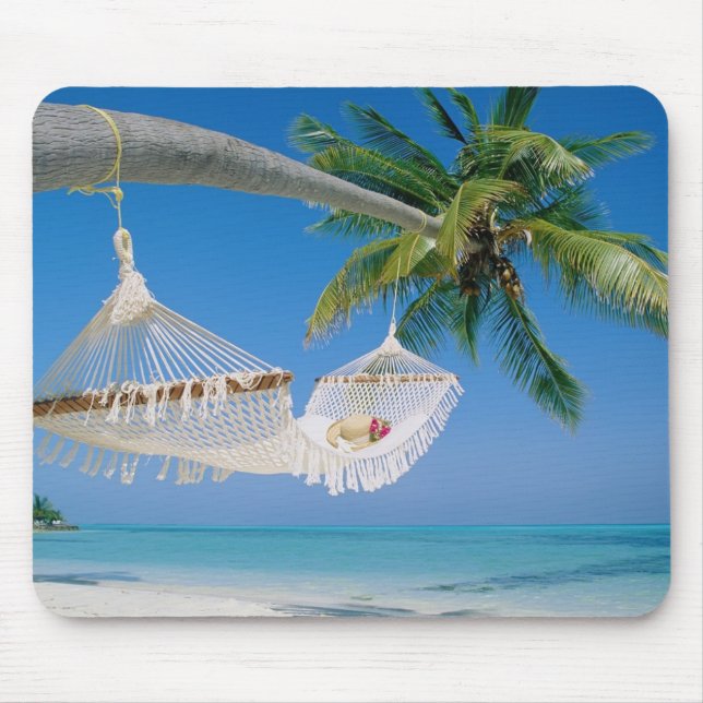 Tropical Beach Scene Mouse Pad (Front)