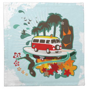 Tropical Beach Scene Napkin