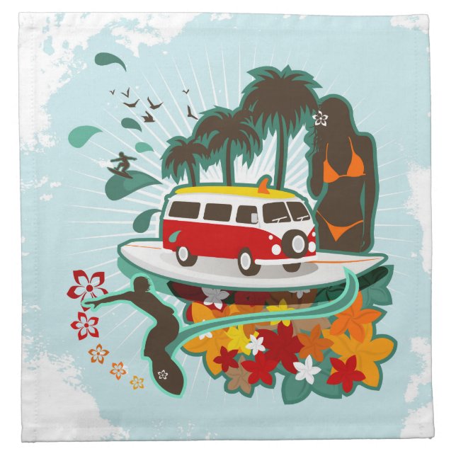 Tropical Beach Scene Napkin (Front)