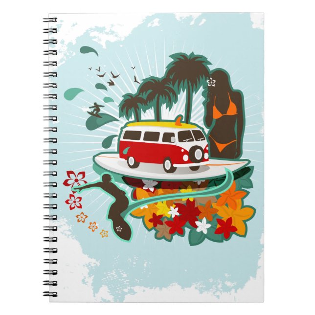 Tropical Beach Scene Notebook (Front)