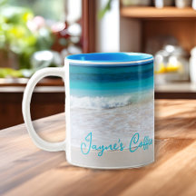 Tropical Beach Scene Personalized Coffee Mug