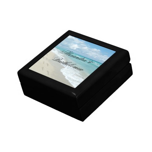 Tropical Beach Scene Personalized Keepsake Jewelry Box