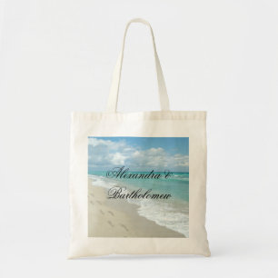 Tropical Beach Scene Personalized Keepsake Tote Bag
