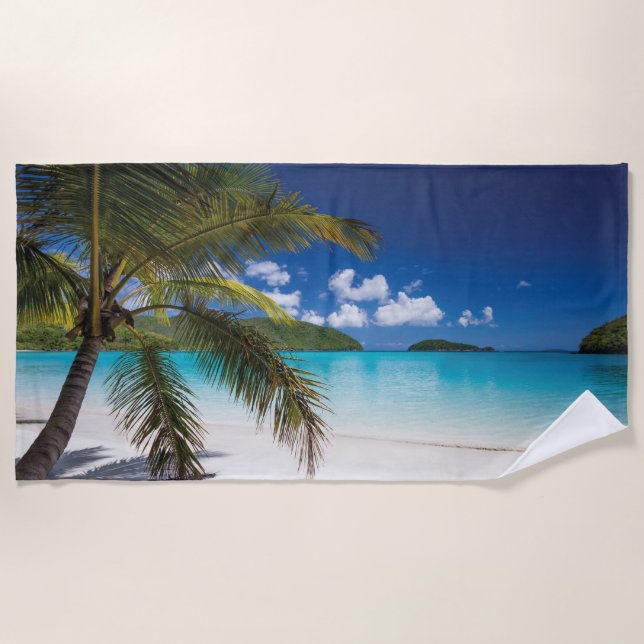Tropical Beach Scene Towel (Front)