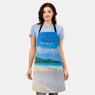 Tropical Beach Scenic Photo Apron