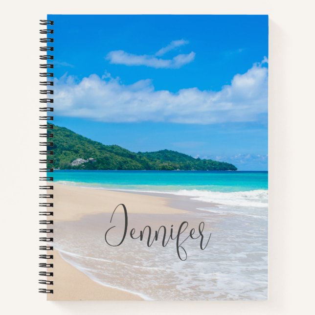Tropical Beach Scenic Photo Notebook (Front)