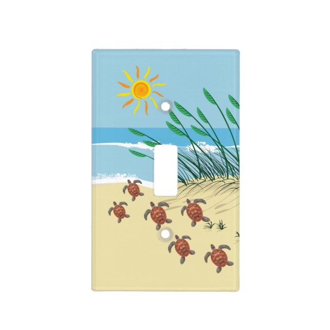 Tropical Beach Scenic Wall Light Switch Covers (Front)