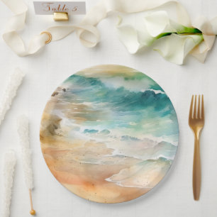 Tropical Beach Sea and Sand Ocean Coast Paper Plates