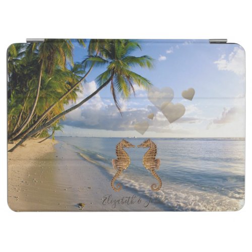 Tropical BeachSea horse in Love_Personalized iPad Air Cover