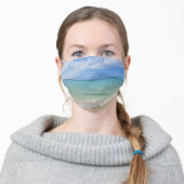 Tropical Beach Sea Ocean Waves Adult Cloth Face Mask (Worn)