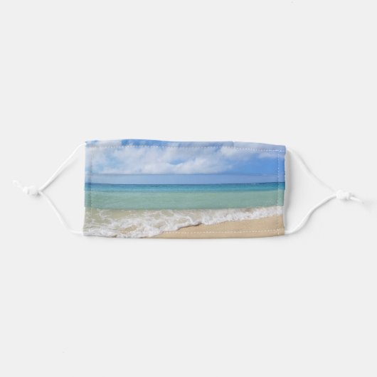 Tropical Beach Sea Ocean Waves Adult Cloth Face Mask (Front, Folded)