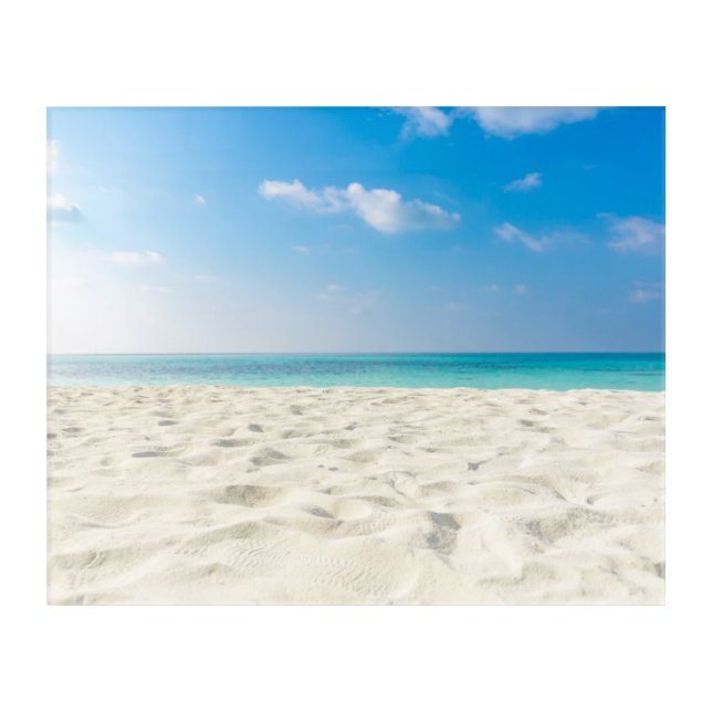 Tropical Beach Sea Sand Sky & Summer Day Acrylic Print (Front)