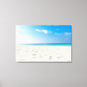 Tropical Beach Sea Sand Sky & Summer Day Canvas Print