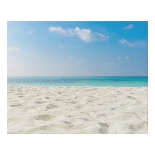 Tropical Beach Sea Sand Sky  Summer Day Faux Canvas Print