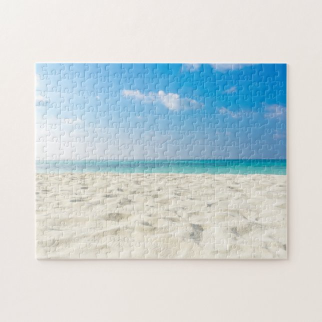 Tropical Beach Sea Sand Sky & Summer Day Jigsaw Puzzle (Horizontal)