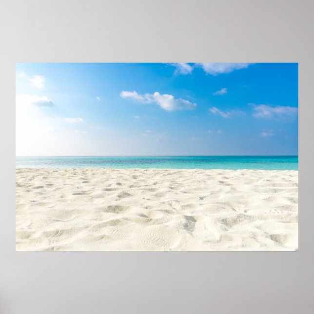 Tropical Beach Sea Sand Sky & Summer Day Poster (Front)