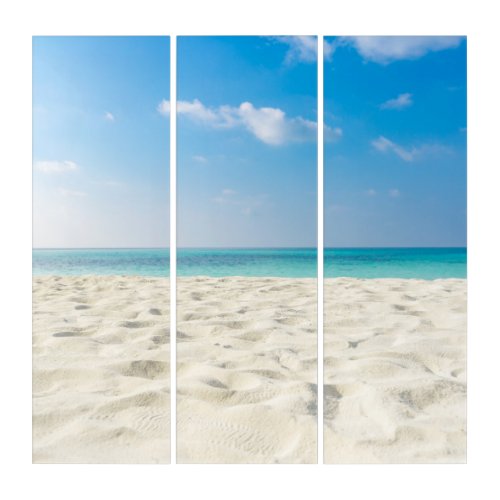 Tropical Beach Sea Sand Sky  Summer Day Triptych
