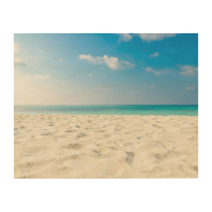 Tropical Beach Sea Sand Sky & Summer Day Wood Wall Art