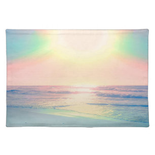Tropical Beach Sea Sun Colorful Summer Cloth Placemat