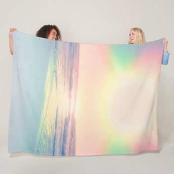 Tropical Beach Sea Sun Colorful Summer Fleece Blanket by NdesignTrend at Zazzle
