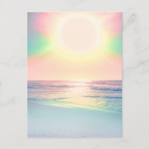 Tropical Beach Sea Sun Colorful Summer Holiday Postcard