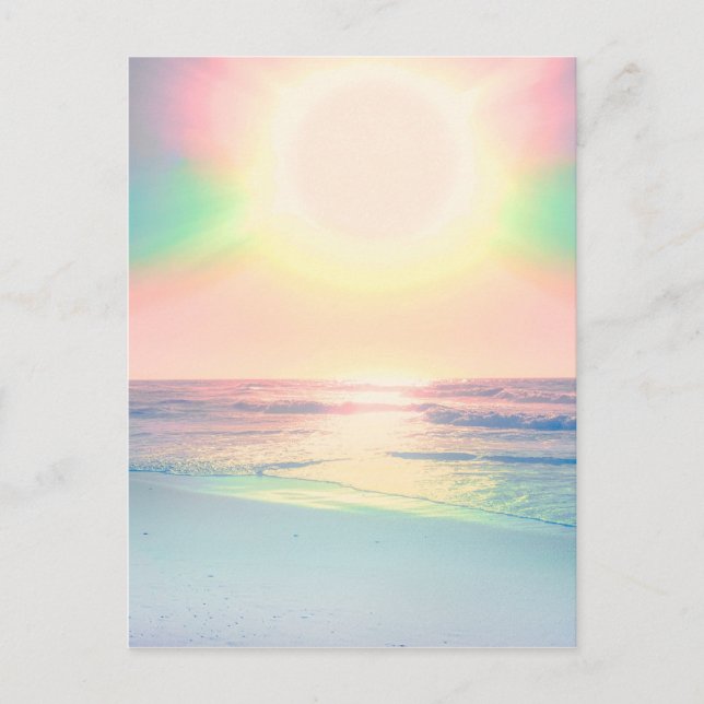 Tropical Beach Sea Sun Colorful Summer Holiday Postcard (Front)