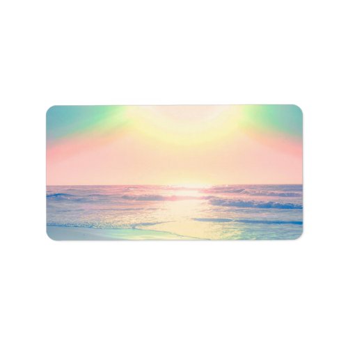 Tropical Beach Sea Sun Colorful Summer Label