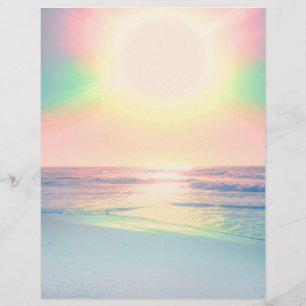 Tropical Beach Sea Sun Colorful Summer Letterhead