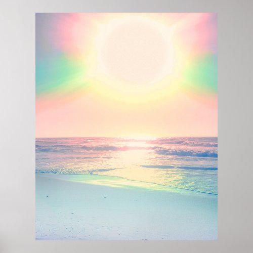 Tropical Beach Sea Sun Colorful Summer Poster