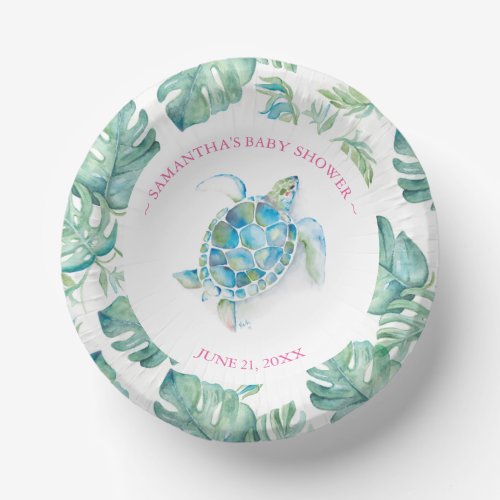Tropical Beach Sea Turtle Baby Shower Paper Bowls