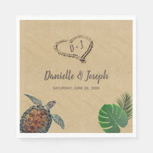 Tropical Beach Sea Turtle Wedding Napkins