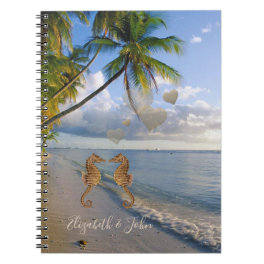 Tropical Beach,Seahorse In Love-Personalized Notebook