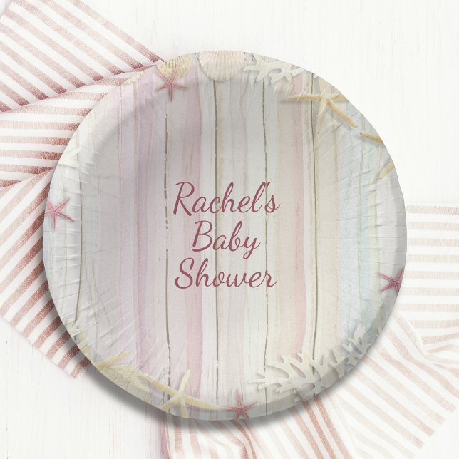 Tropical Beach Seashell Baby Shower Boho Chic Paper Bowls (Creator Uploaded)